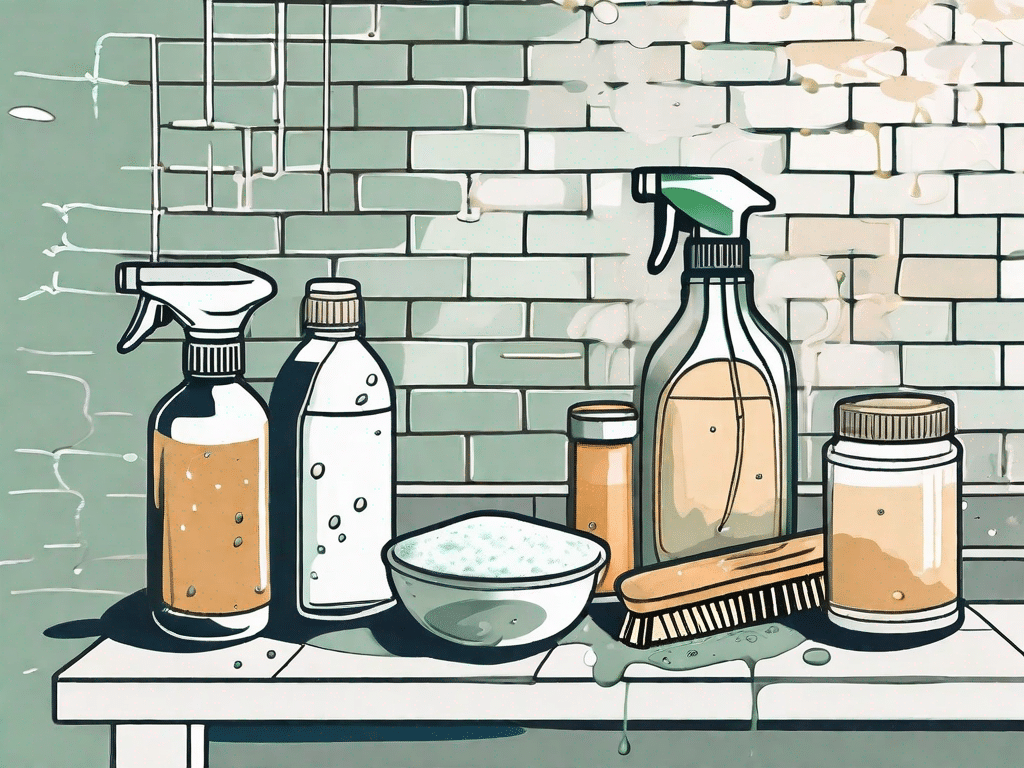 Various household items like vinegar