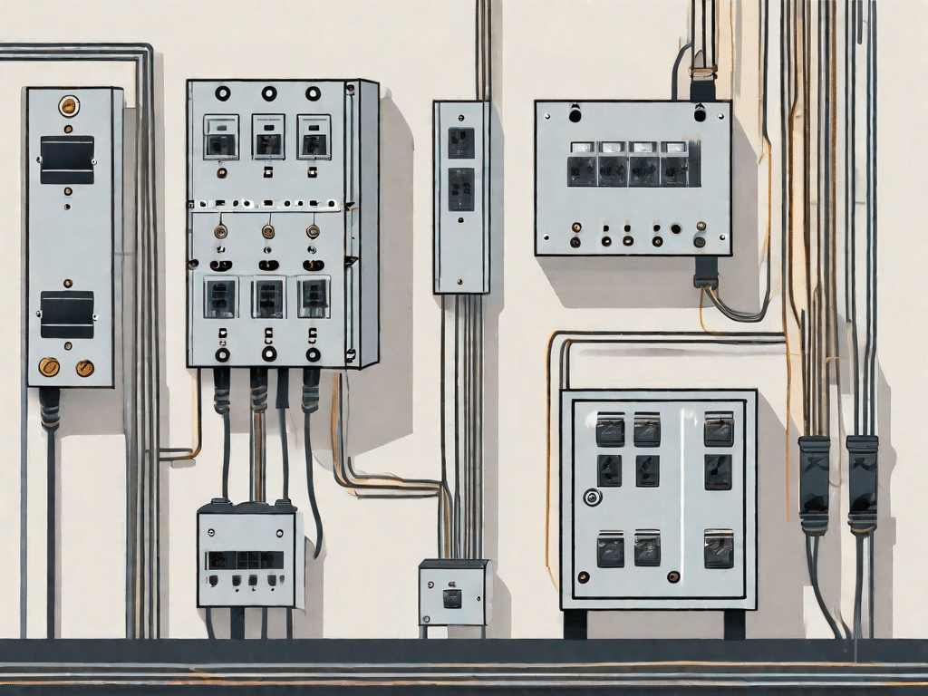 Various electrical installations like a circuit breaker