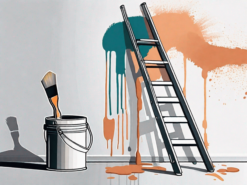 A paintbrush applying a new layer of paint over a latex painted wall