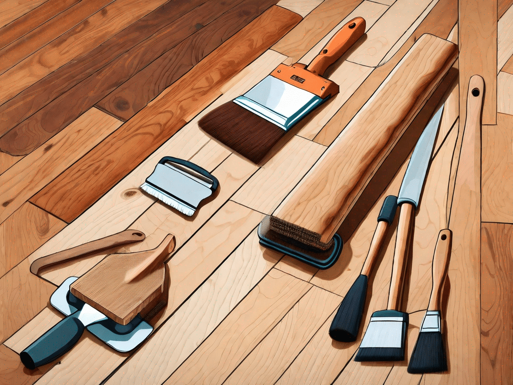 Various hardwood flooring tools such as a sander