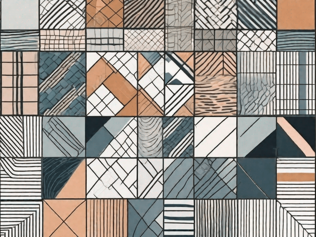 Various types of tiles arranged in an overlay pattern