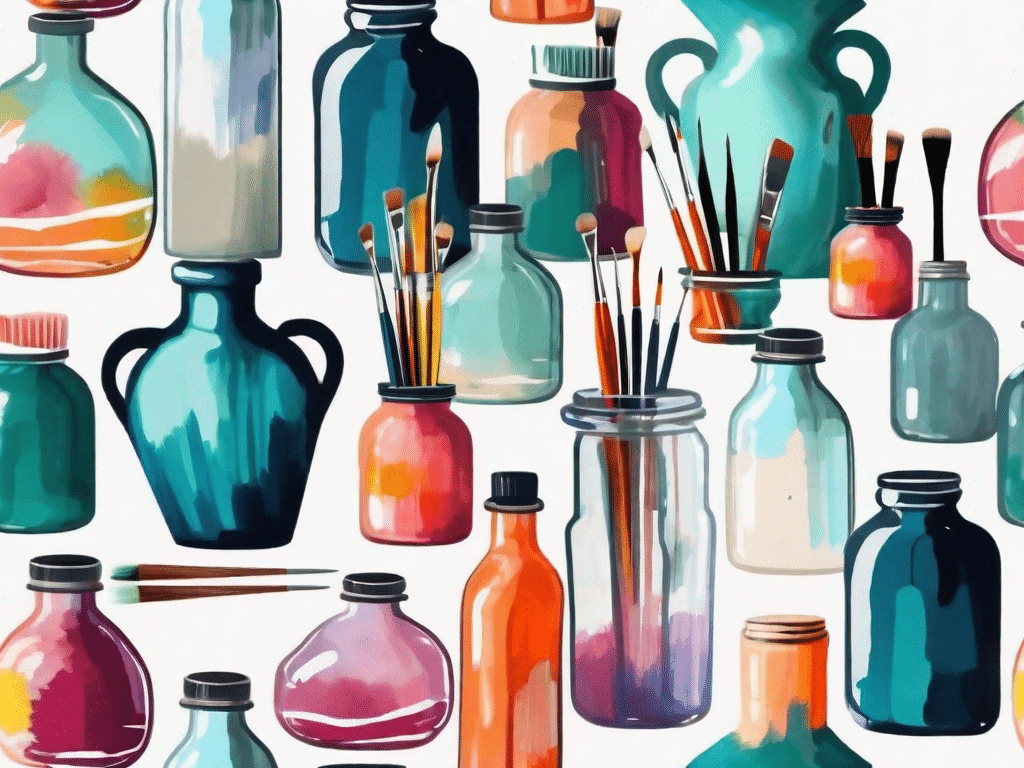Various glass items like vases