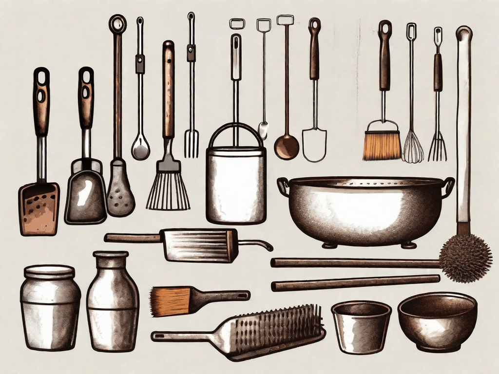 Various household items such as tools