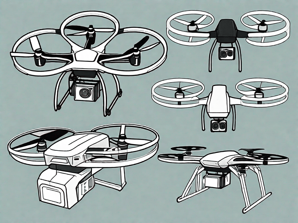 Various stages of a drone construction