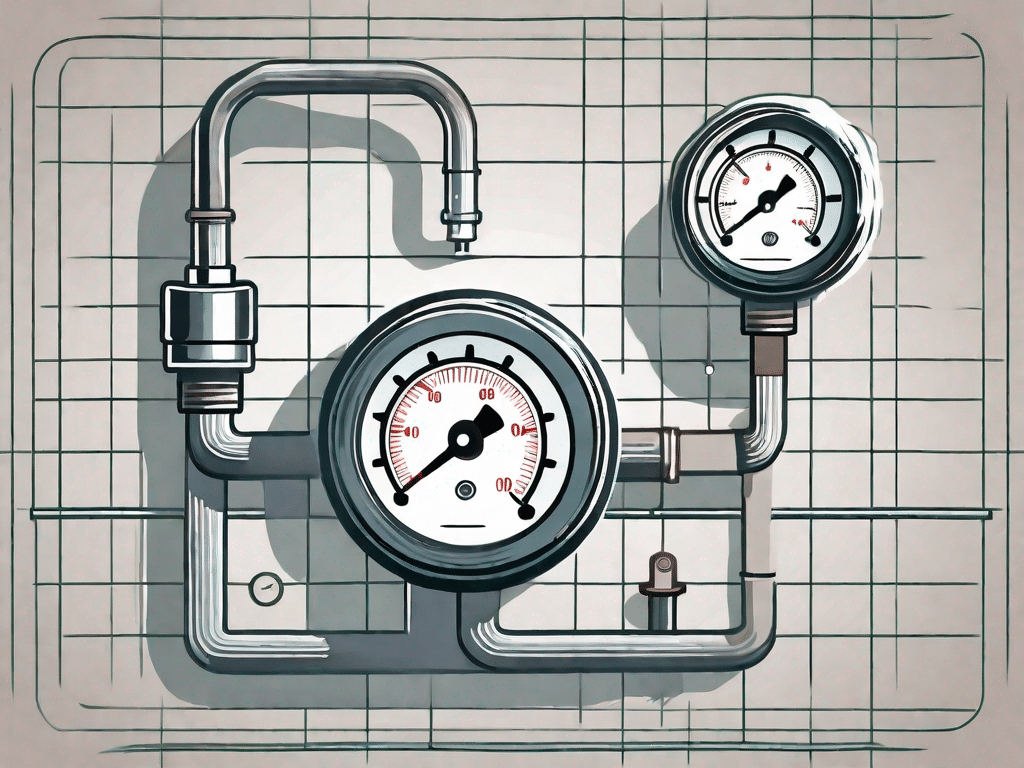 A heating system with a pressure gauge showing the optimal minimum pressure
