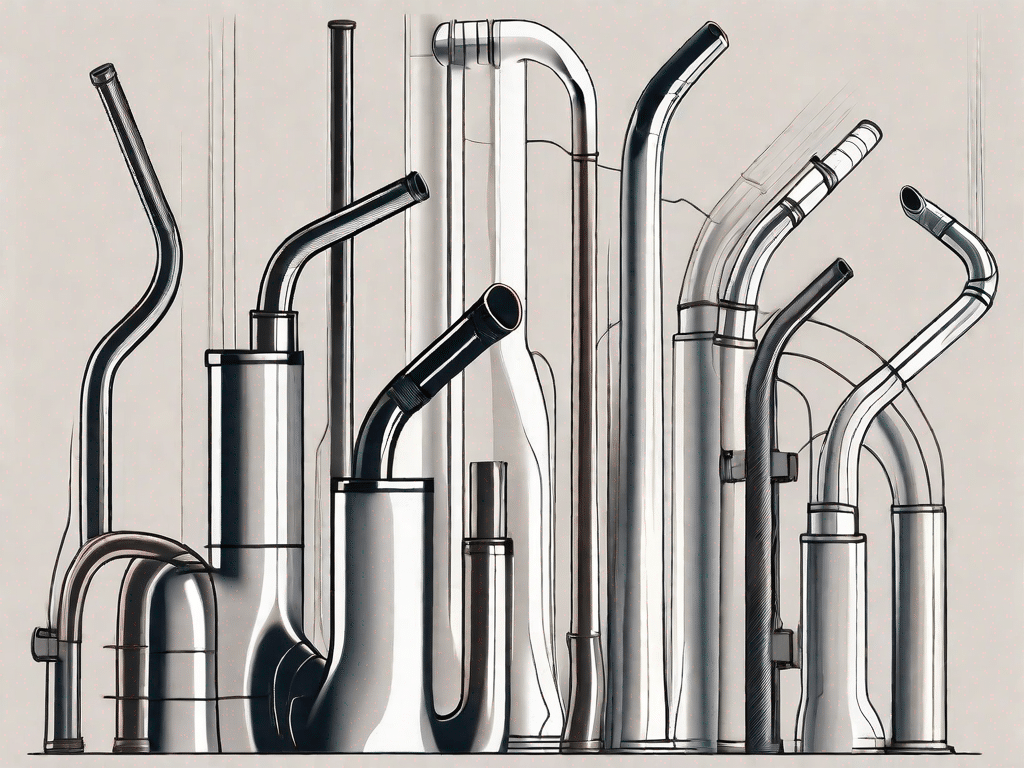 Various types of pipes in different stages of bending