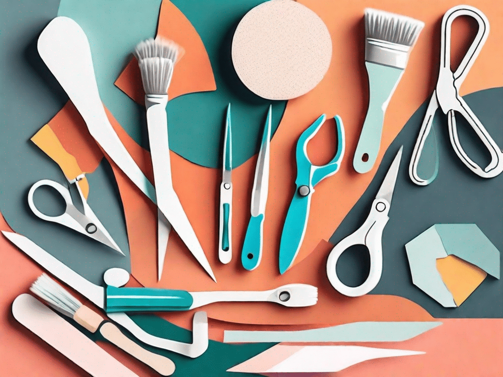 Various crafting tools like scissors