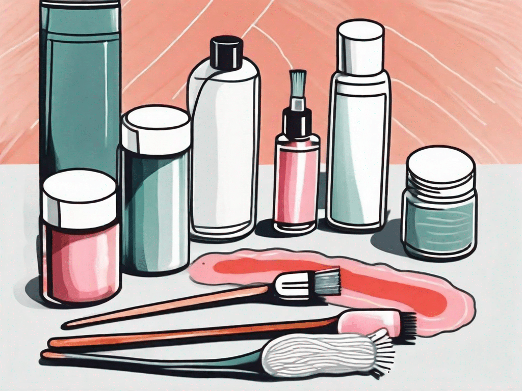 Various household items like a bottle of nail polish remover