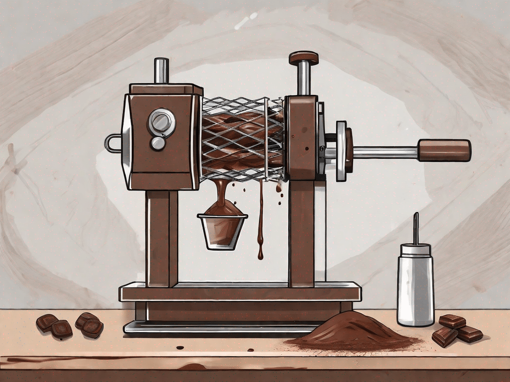 A diy schokokuss-wurfmaschine (chocolate kiss throwing machine) with essential materials like wood