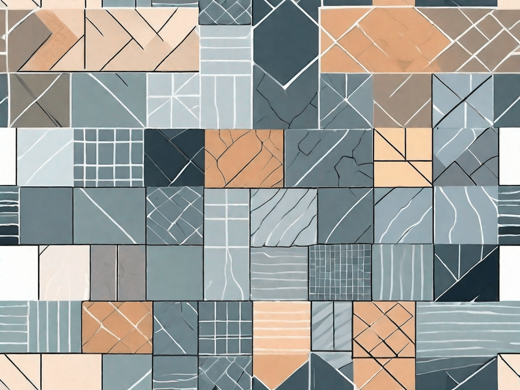 Different types of tile patterns with varying grout widths