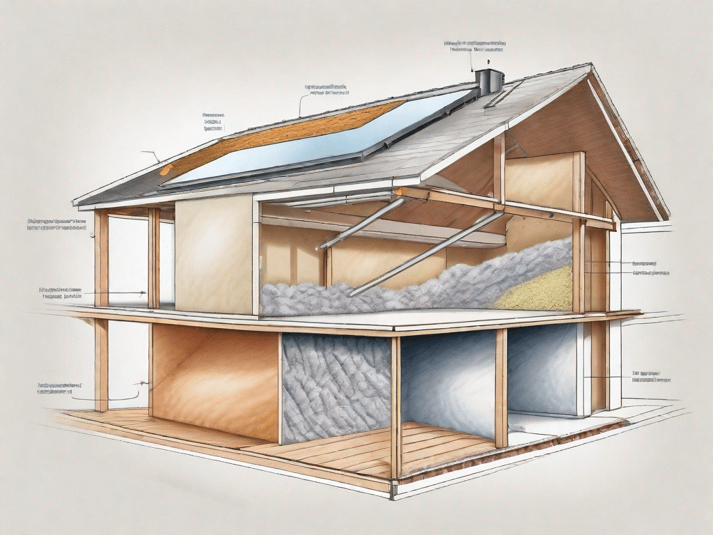 A cross-section of a house