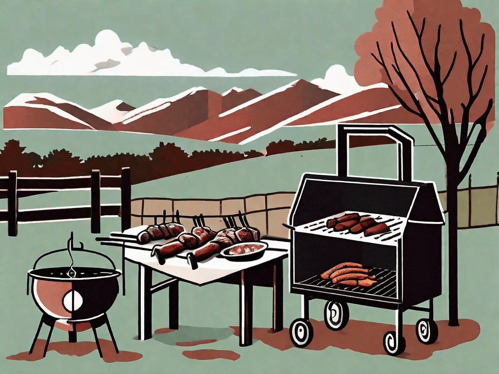 A traditional argentinian asado grill setup