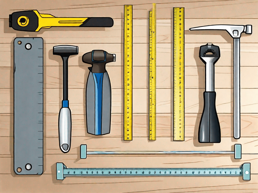 Six different tools commonly used for installing laminate flooring