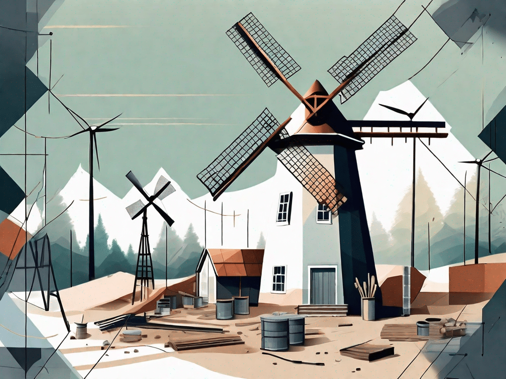 A windmill in a picturesque outdoor setting