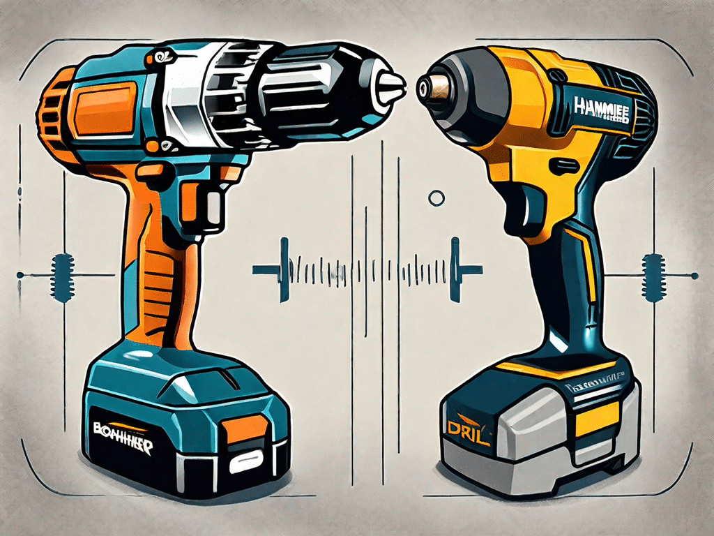 A bohrmaschine (drill) and a bohrhammer (hammer drill) side by side