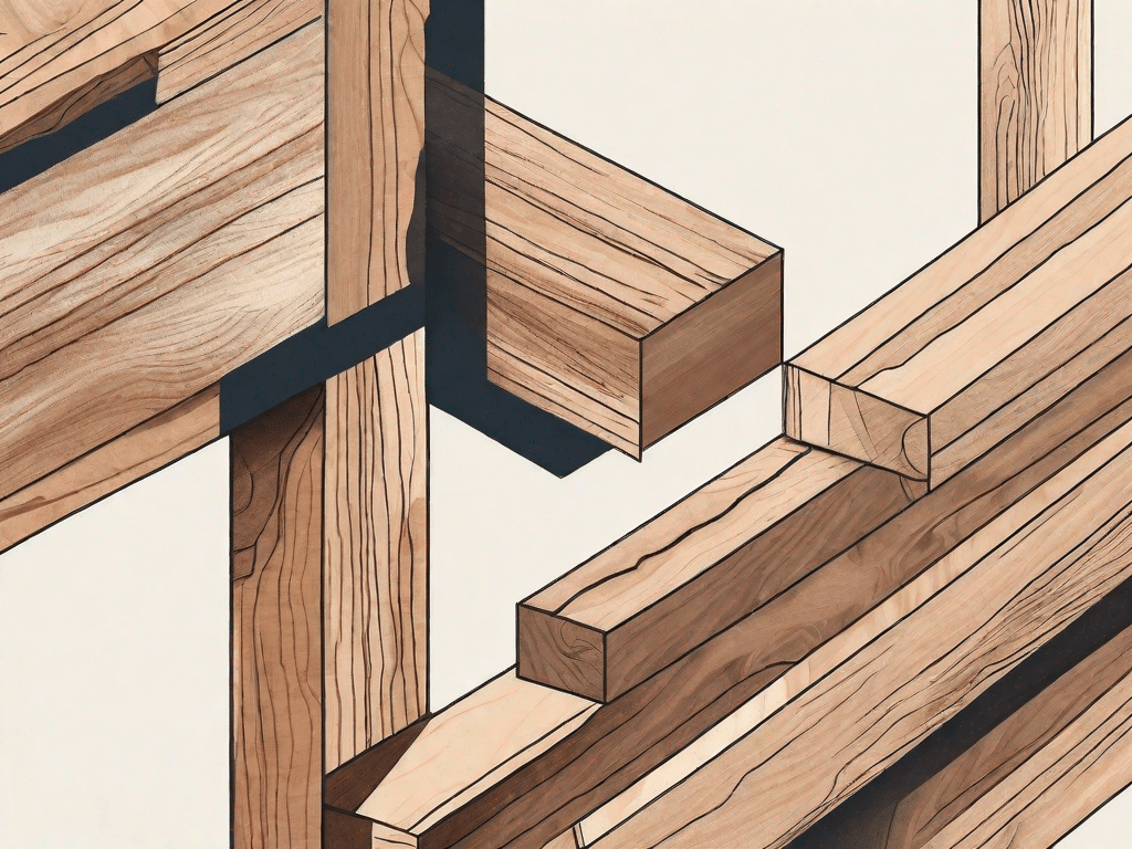 Two pieces of wood being joined together in an overlapping or 'overlapping' manner