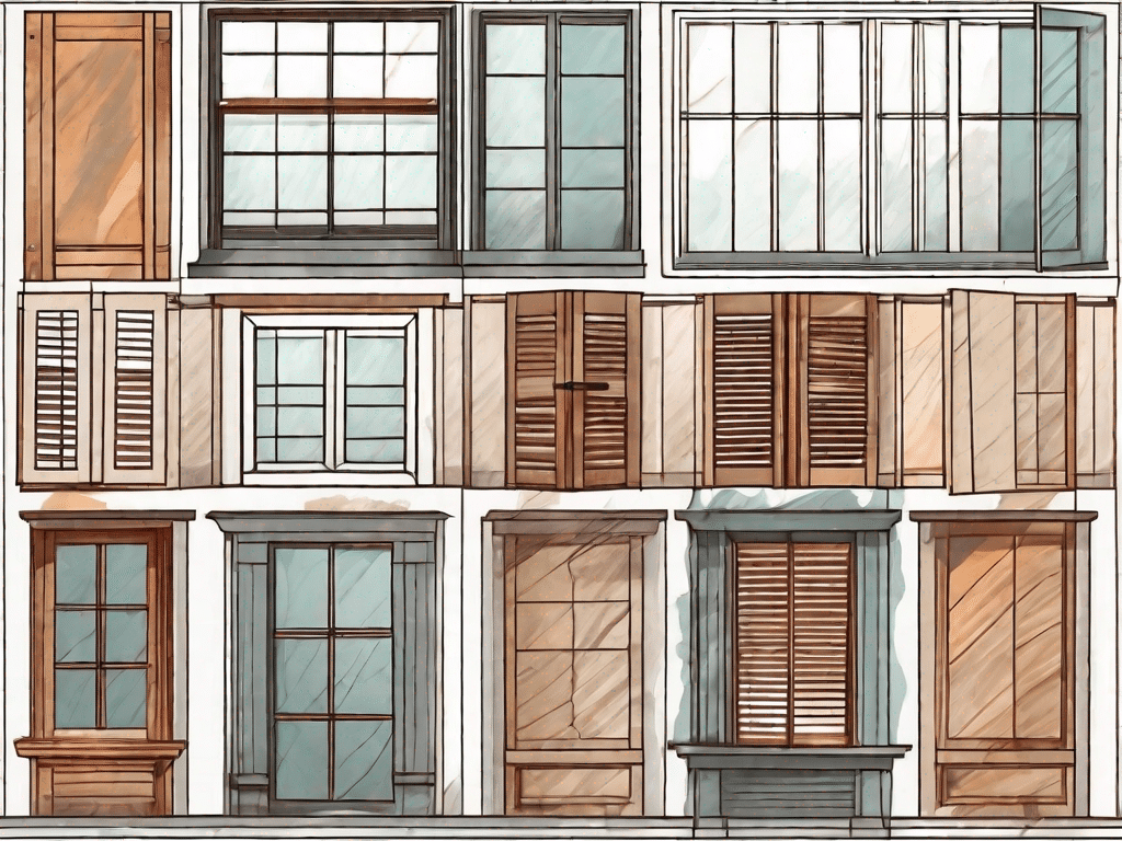 Various stages of building window shutters