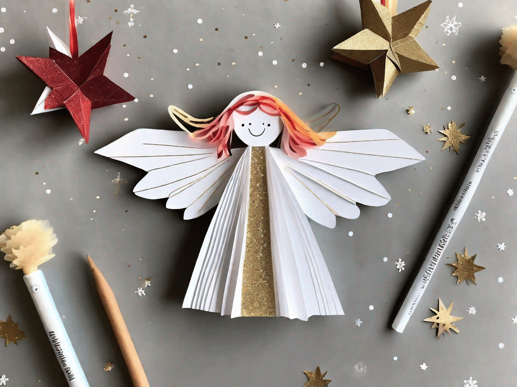 A step-by-step process showing how to create a diy christmas angel craft