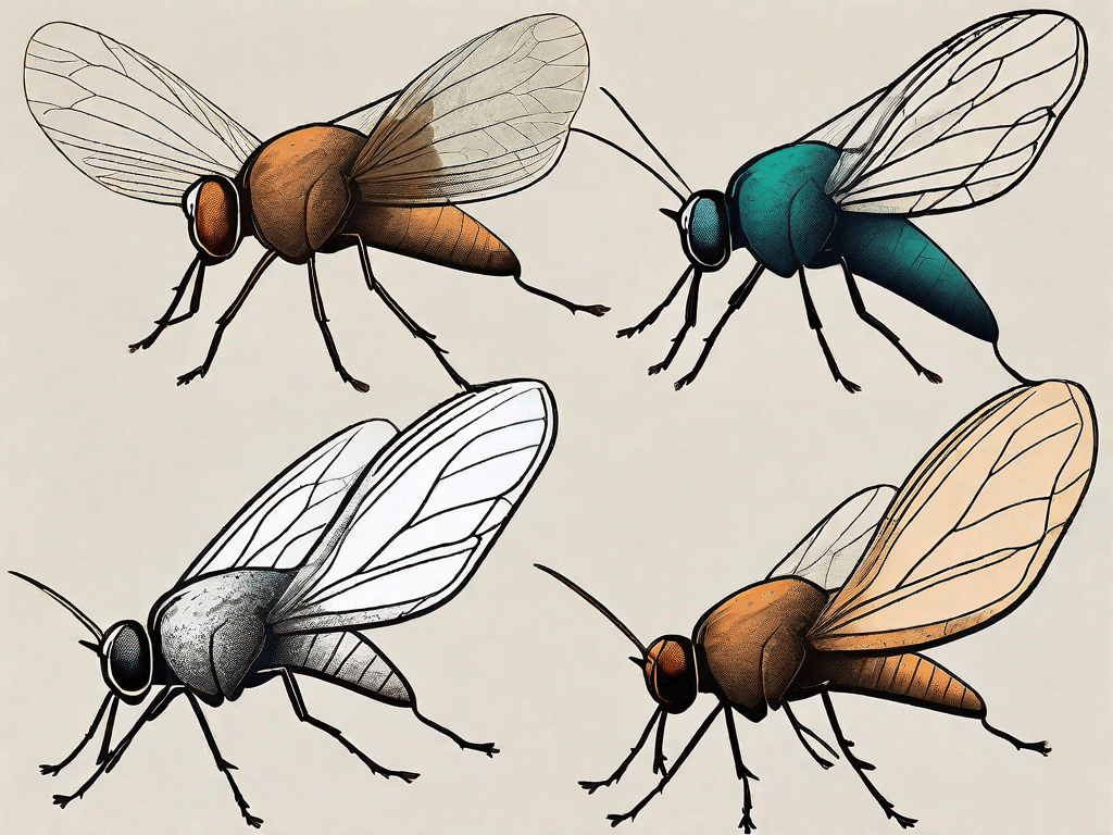 Various stages of applying renovierflies on a wall