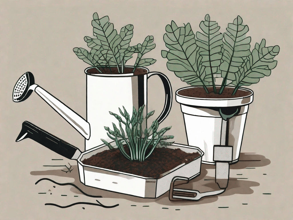 A geweihfarn plant in a pot