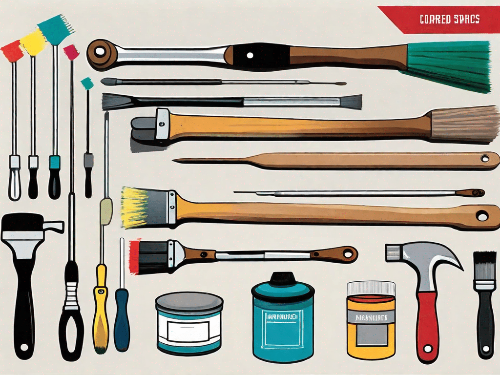 Various hardware tools such as hammers