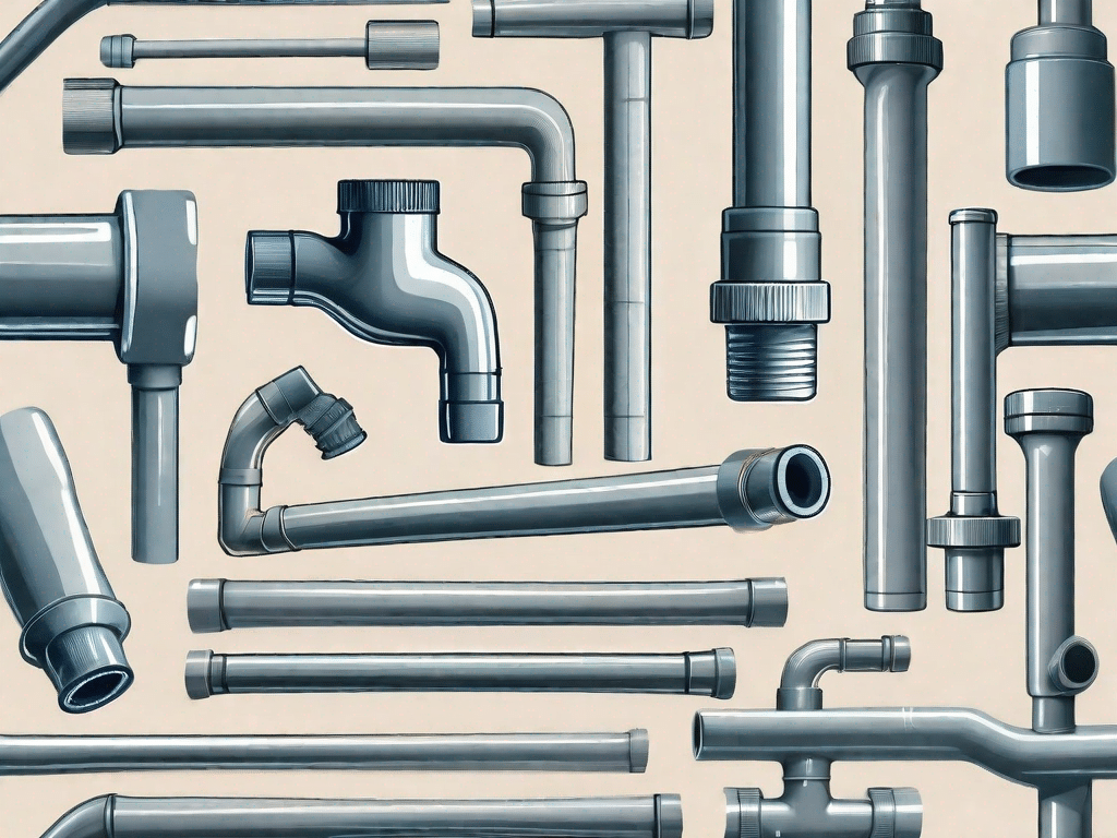 Various types of plastic plumbing pipes