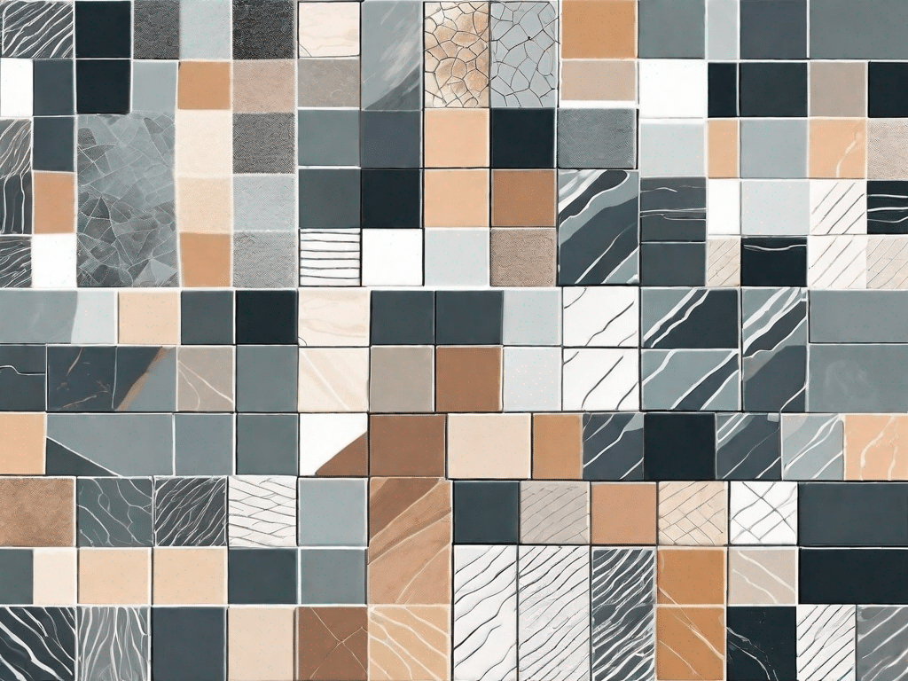 Various tiles with different textures and patterns