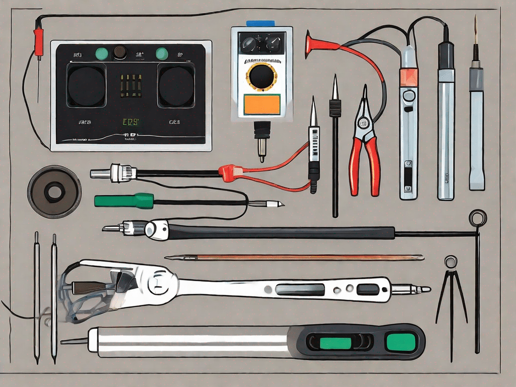 Various tools such as a soldering iron