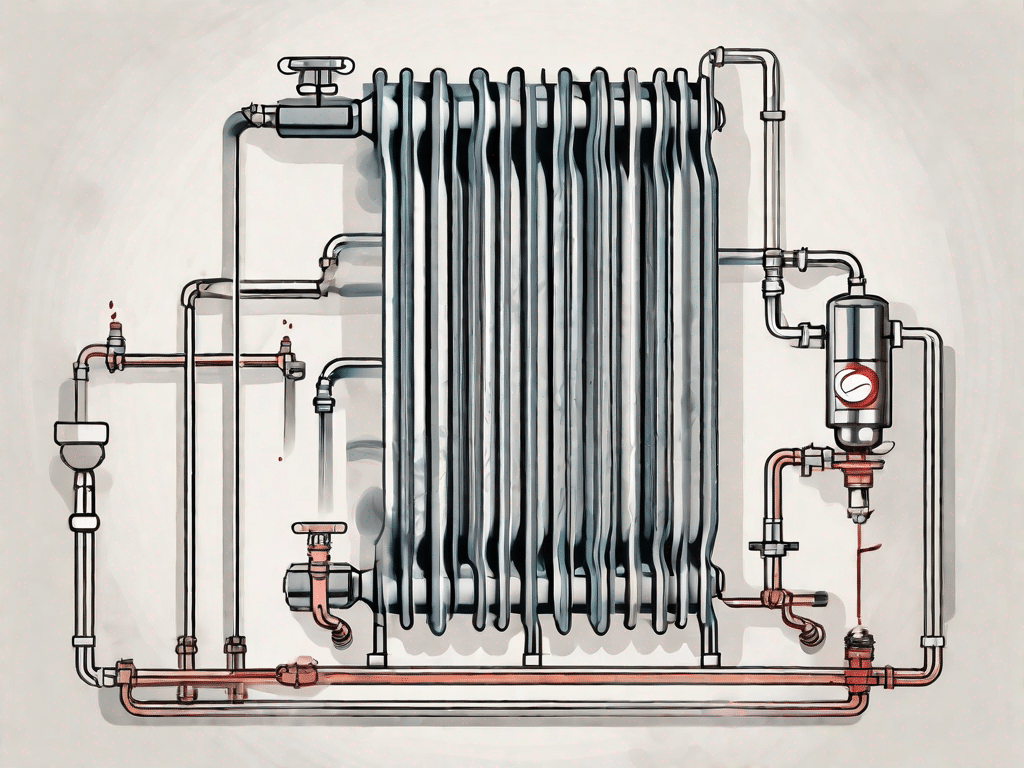 A heating system with visible pipes