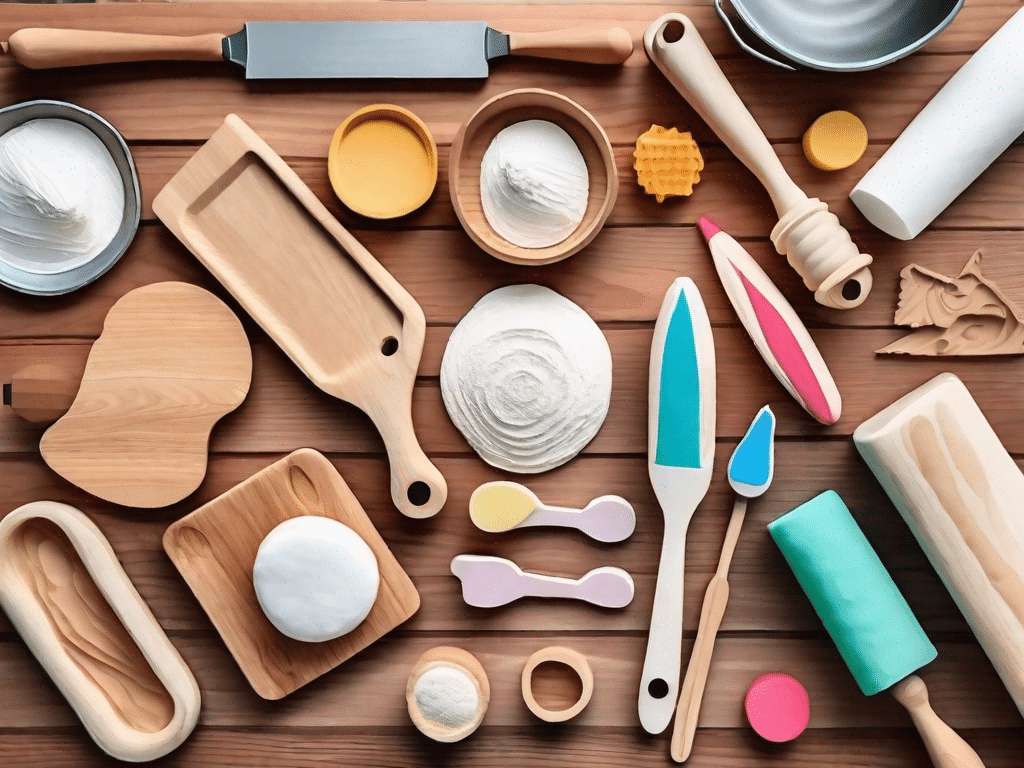 Various crafting tools such as a rolling pin