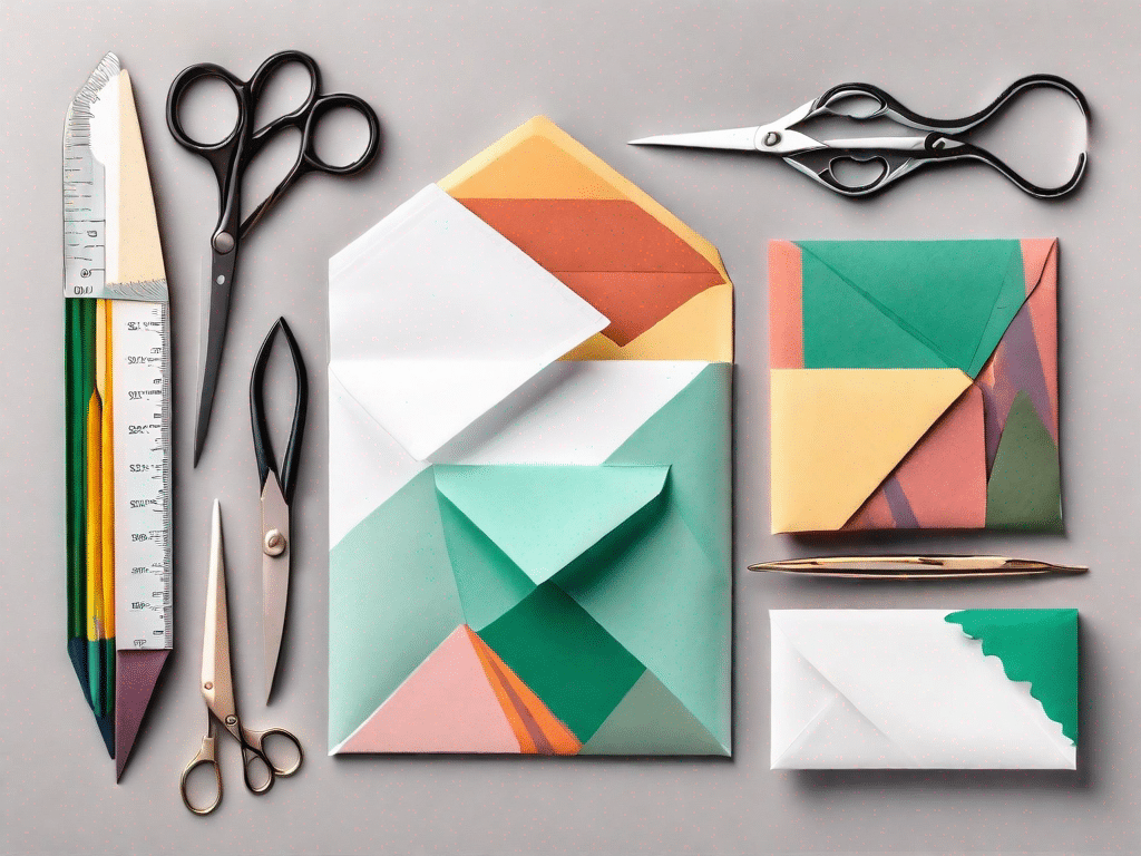 Various crafting materials such as colorful papers
