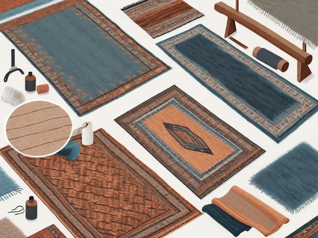 Various types of carpets with different textures and patterns