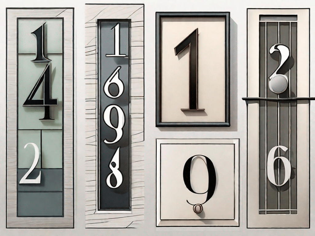A variety of modern and classic style house numbers