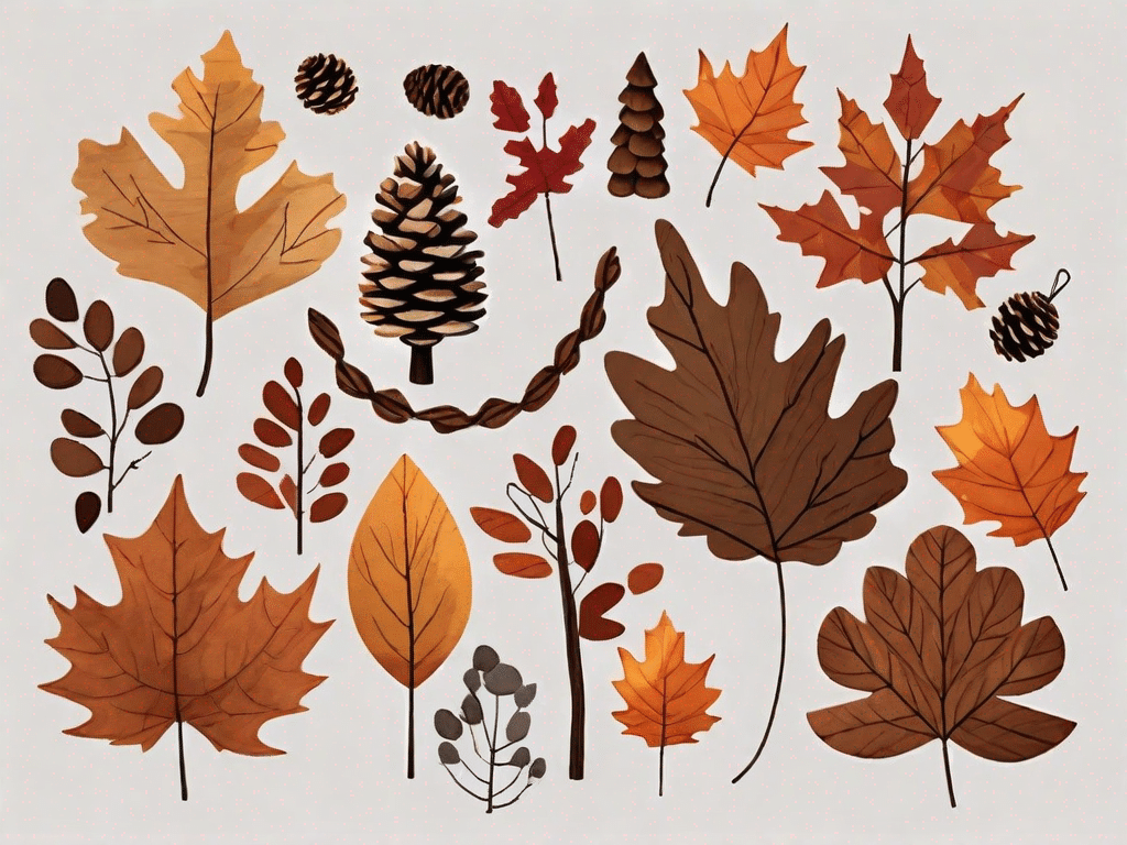 Various autumn crafts such as leaf wreaths