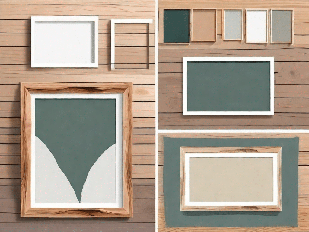 Various stages of creating a diy picture frame