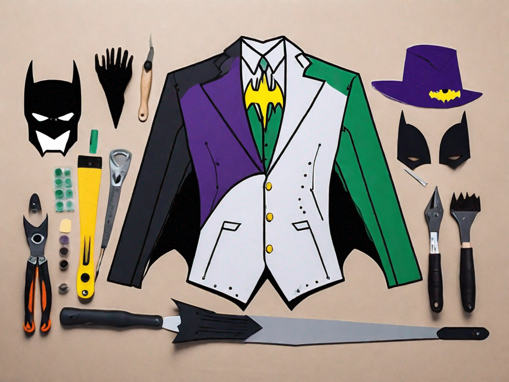 A homemade batman and joker costume