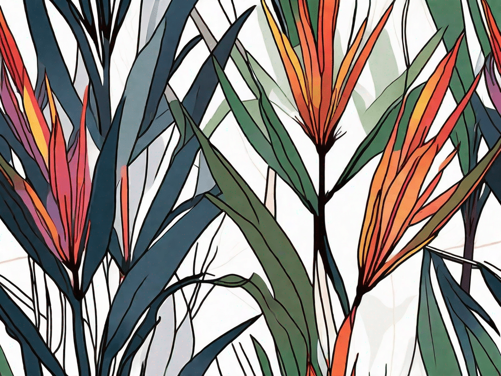 A vibrant new zealand flax plant in a lush garden setting