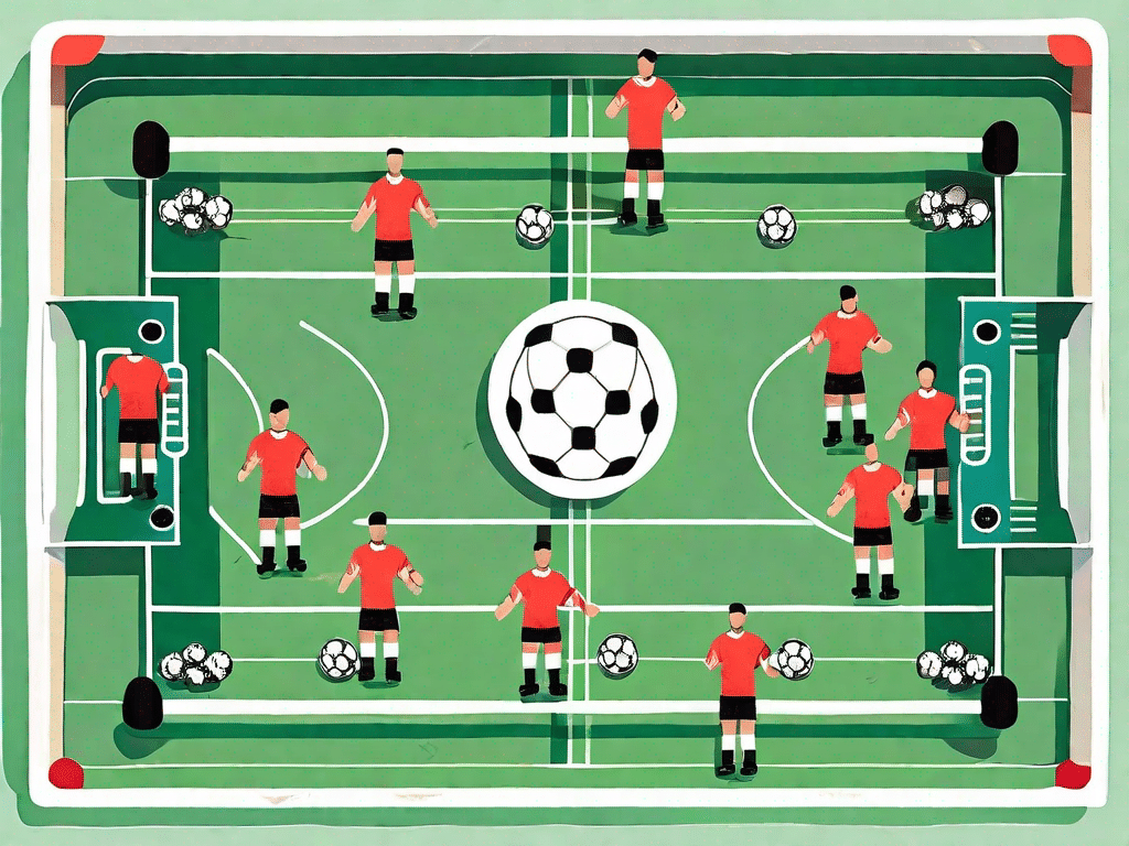 A homemade table football game