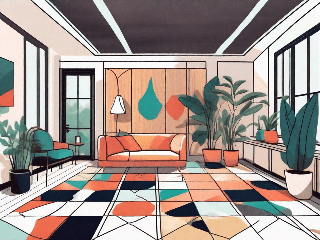 A room with a vibrant
