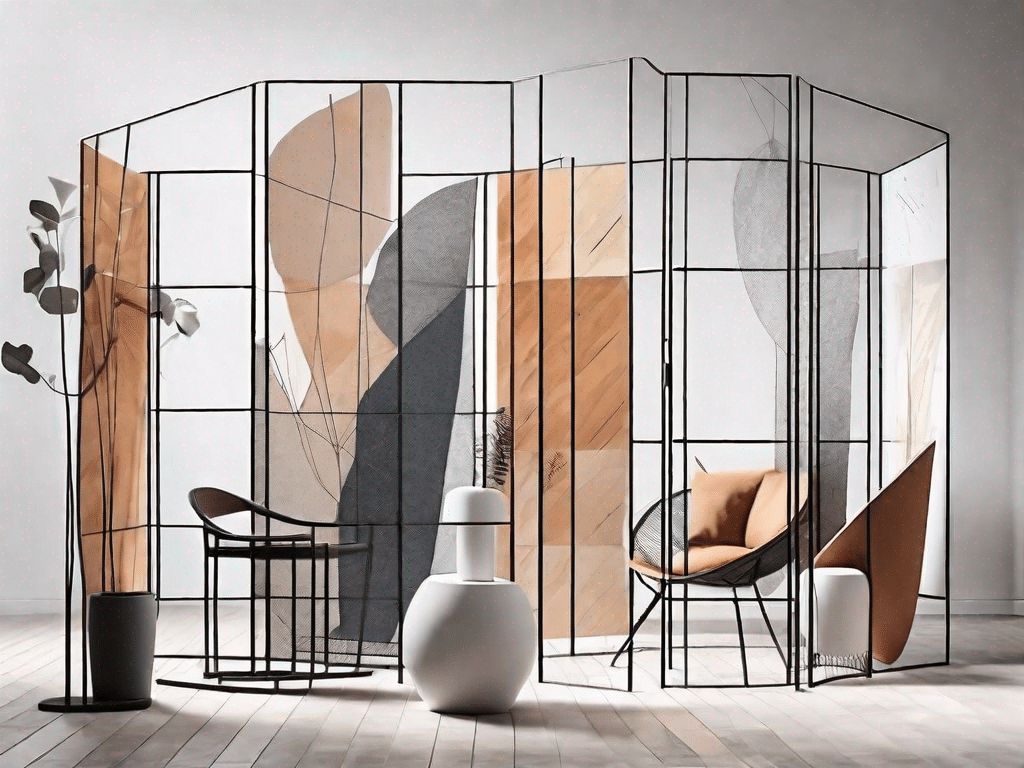 A variety of stylish room dividers in different shapes and materials