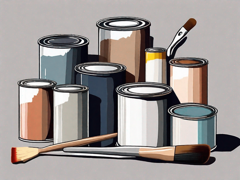 Various types of paint cans