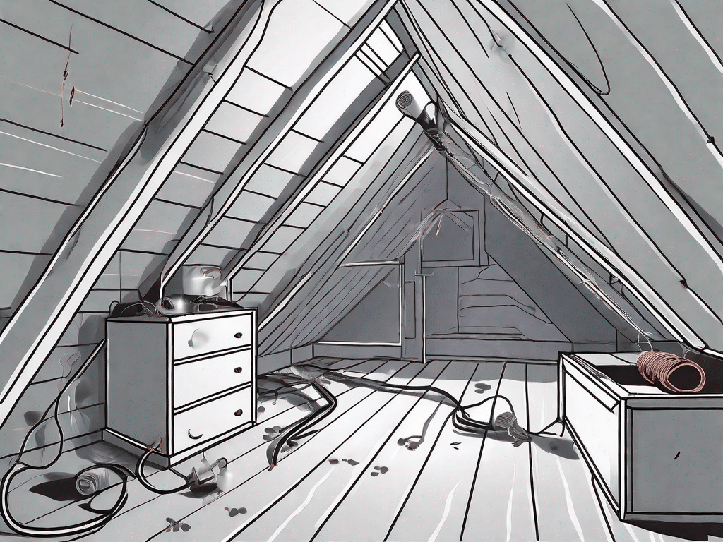 An attic with visible signs of marten presence