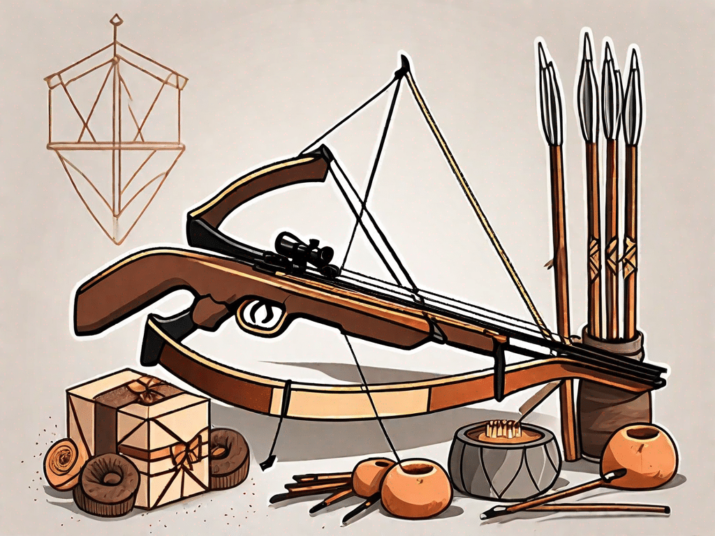 A traditional archery bow and crossbow