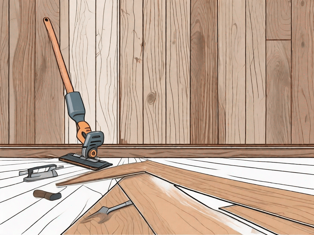 Different stages of laminate flooring repair