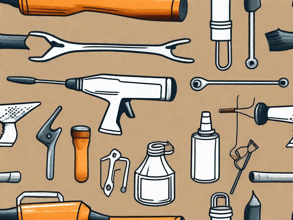 Various diy tools such as a glue gun