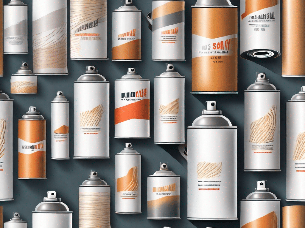 Various types of spray adhesive cans with different nozzle designs